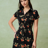 Glória - Must Lilled Midi Kleid