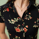 Glória - Must Lilled Midi Kleid