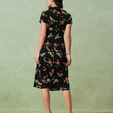 Glória - Must Lilled Midi Kleid