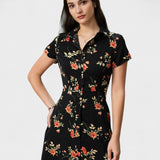 Glória - Must Lilled Midi Kleid