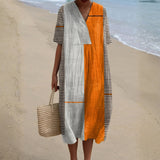 Cecilia - Geomeetriline Riba Kleid