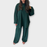 Ingrid - Plus Size Ribatud Komplekt